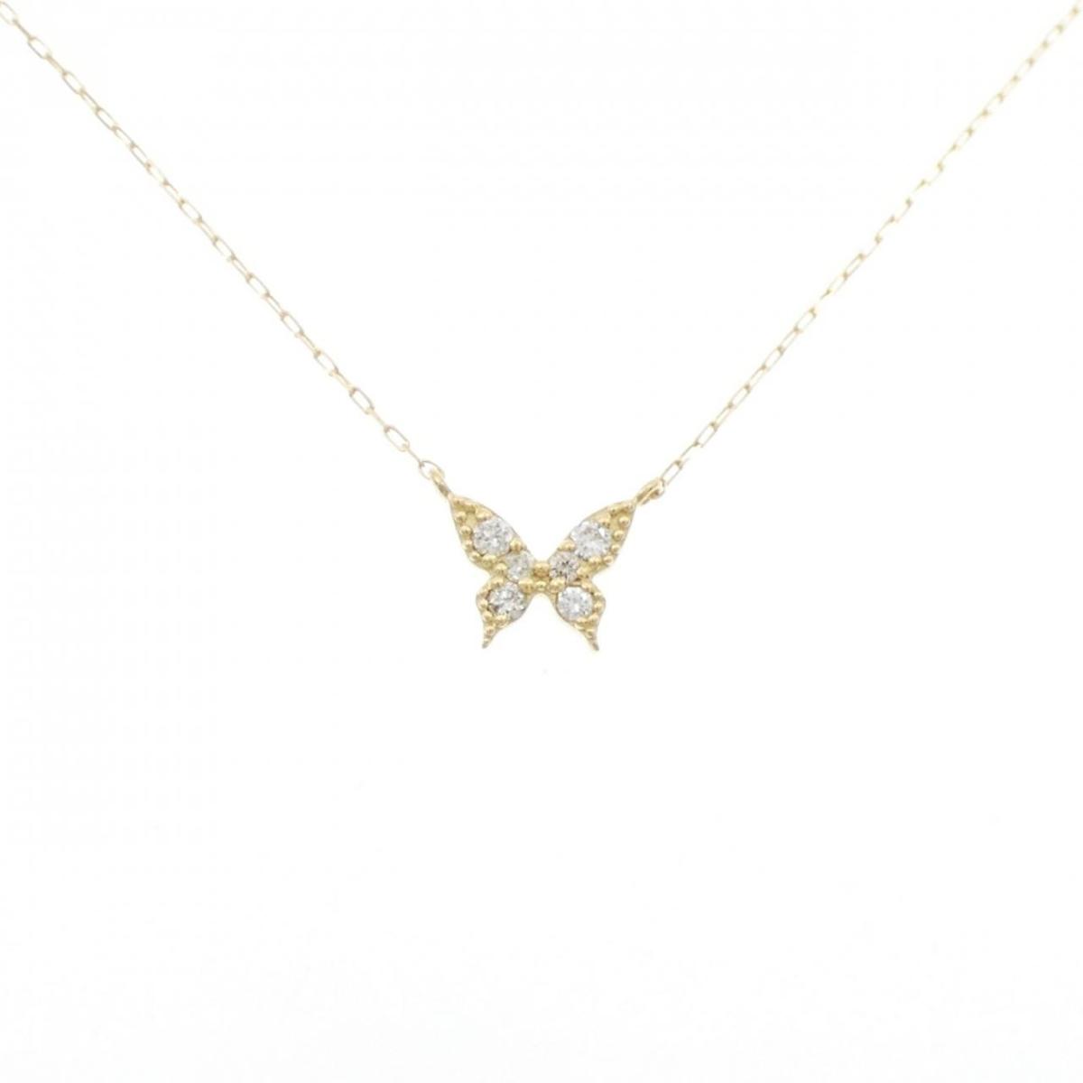 【KOMEHYO】 【新品】K18YG バタフライ ダイヤモンド ネックレス 0.05CT【新品】 【コメ兵】