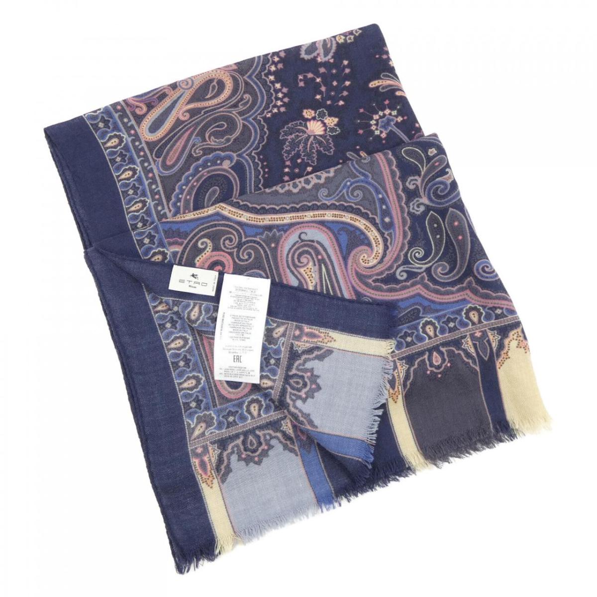 ETRO カシミア×ウール　大判ショール 楽天市場】エトロ 大判ストール ショール ウール×シルク ブラウン