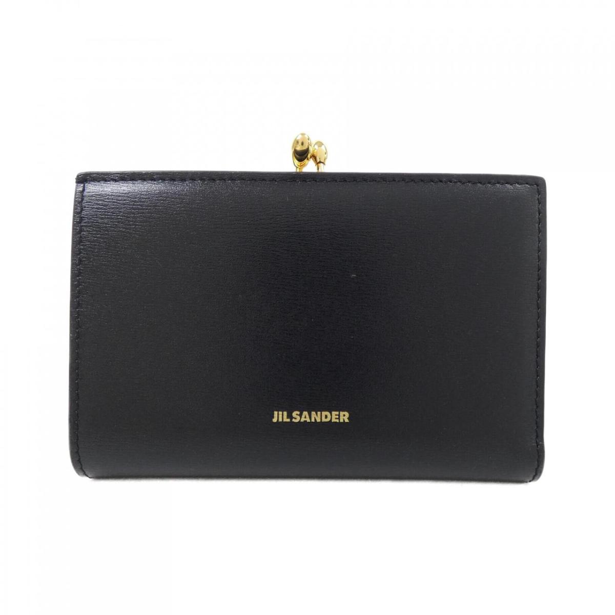 ◆美品◆JIL SANDER◆三つ折り財布◆レザー◆BLACK JIL SANDER ジルサンダー 財布 ミニ財布 三つ折り財布 小銭入れ