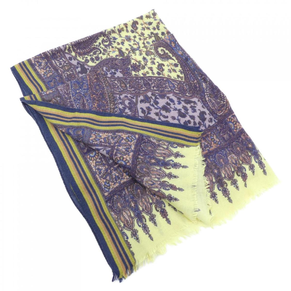 楽天市場】エトロ ウール・シルク 長方形 大判 ストール グリーン