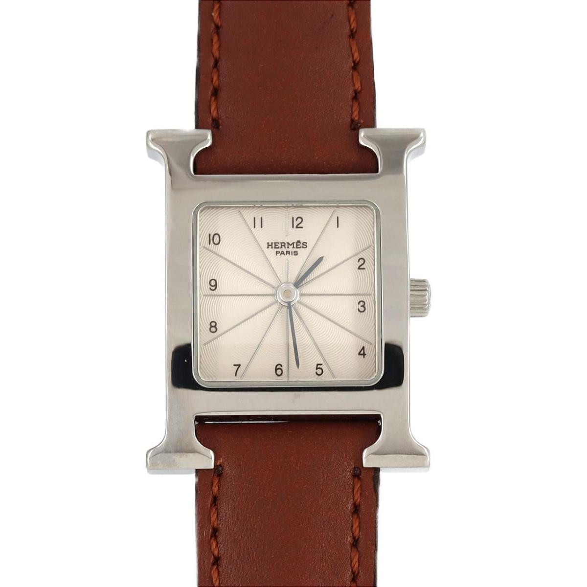 国内発送エルメス ウール H クォーツ ウォッチ 26 ◇希少◇ HERMES(エルメス) 《Hウォッチ》 26 x 26 mm 腕時計 腕時計