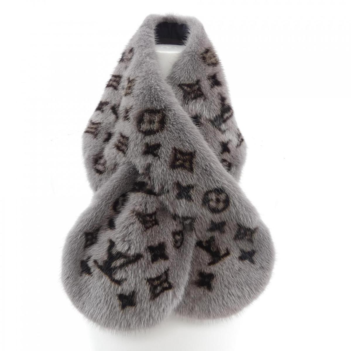 LOUIS VUITTON グレー モノグラムマフラー ウール混紡 フリンジ付き 楽天市場】【アパレル】LOUIS VUITTON ルイ ヴィトン モノグラム