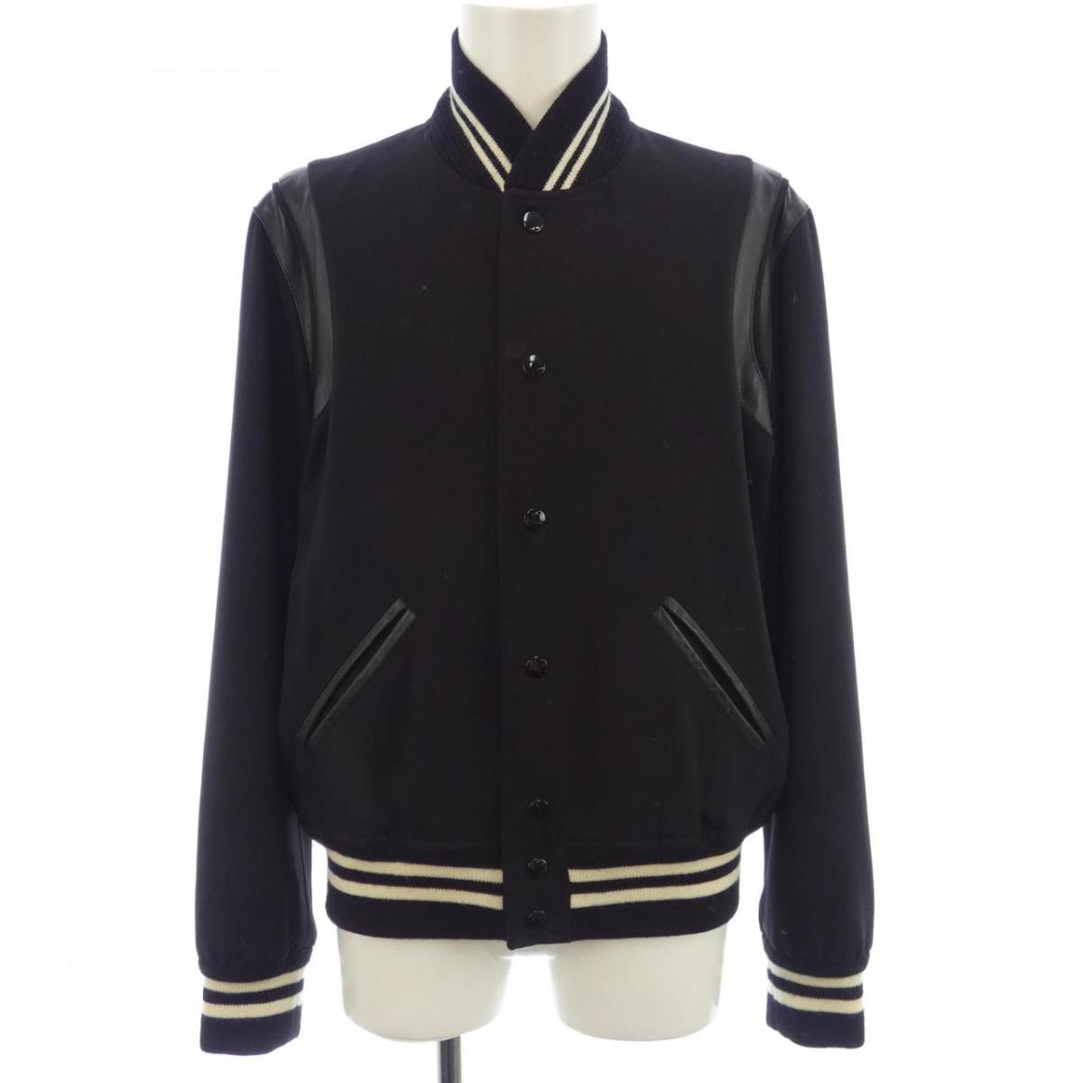 専用！90s YSL イヴサンローラン 刺繍ロゴ ヘリンボーン ウールジャケット イヴ サンローラン 1990's ヴィンテージ YSLロゴ ウール