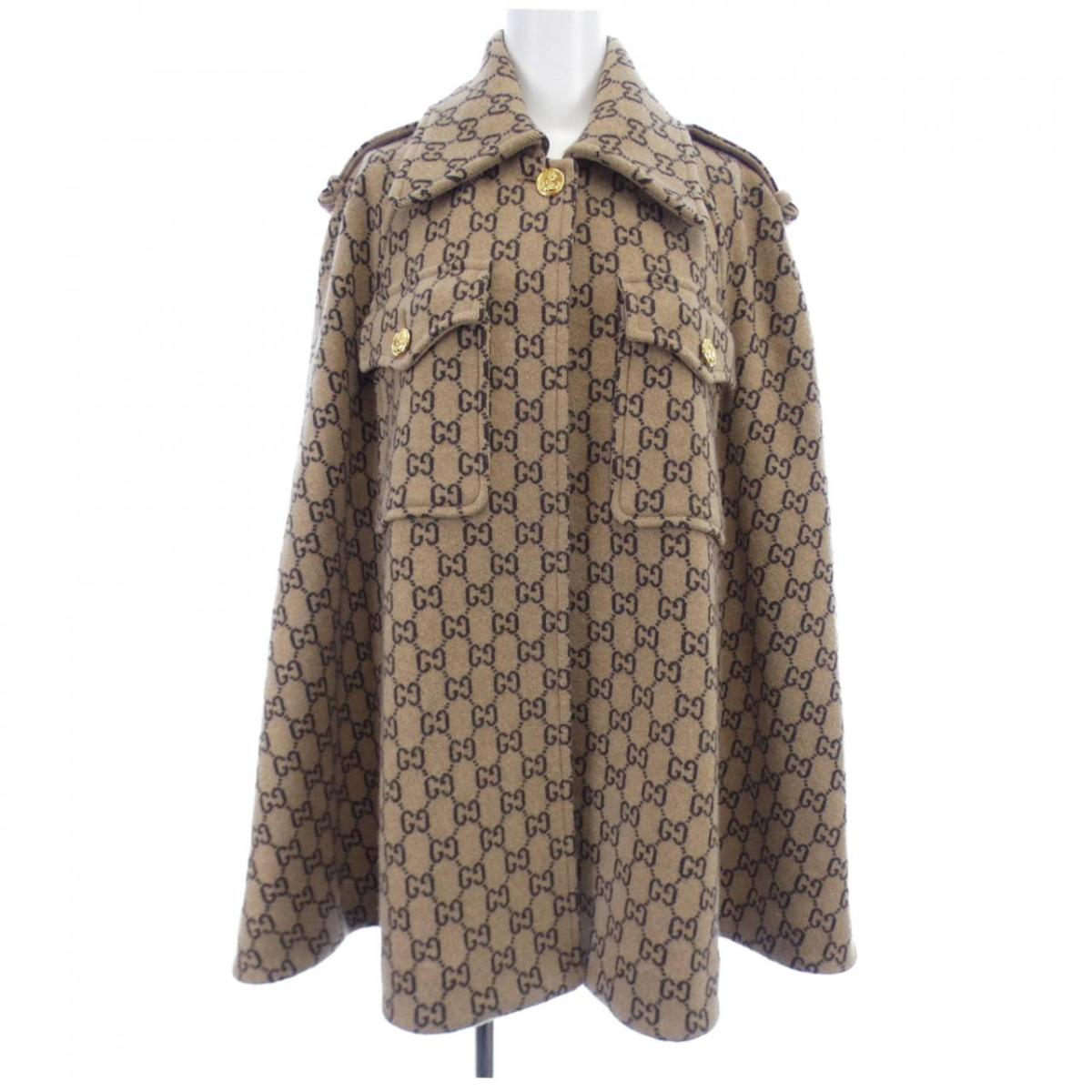 新品【GUCCI】定価約38万GG柄ウールケープS ウールカシミア ケープキャメル | GUCCI公式