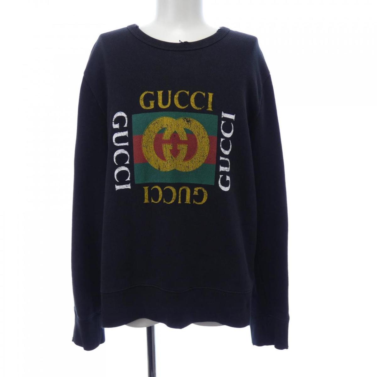 GUCCI 黒 ロゴ入り トレーナー 楽天市場】【中古】グッチ トレーナー 衣料品 メンズ コットン