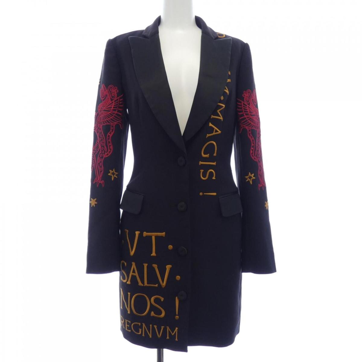 楽天市場】Moschino ウールテーラードジャケット M 黒 ストライプ