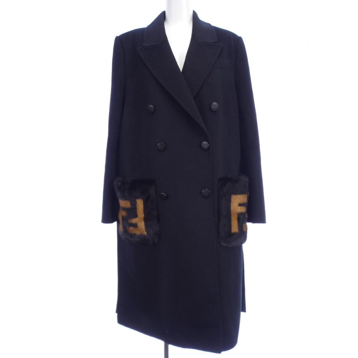 楽天市場】【中古】FENDI フェンディ コート ワンピコート キャメル