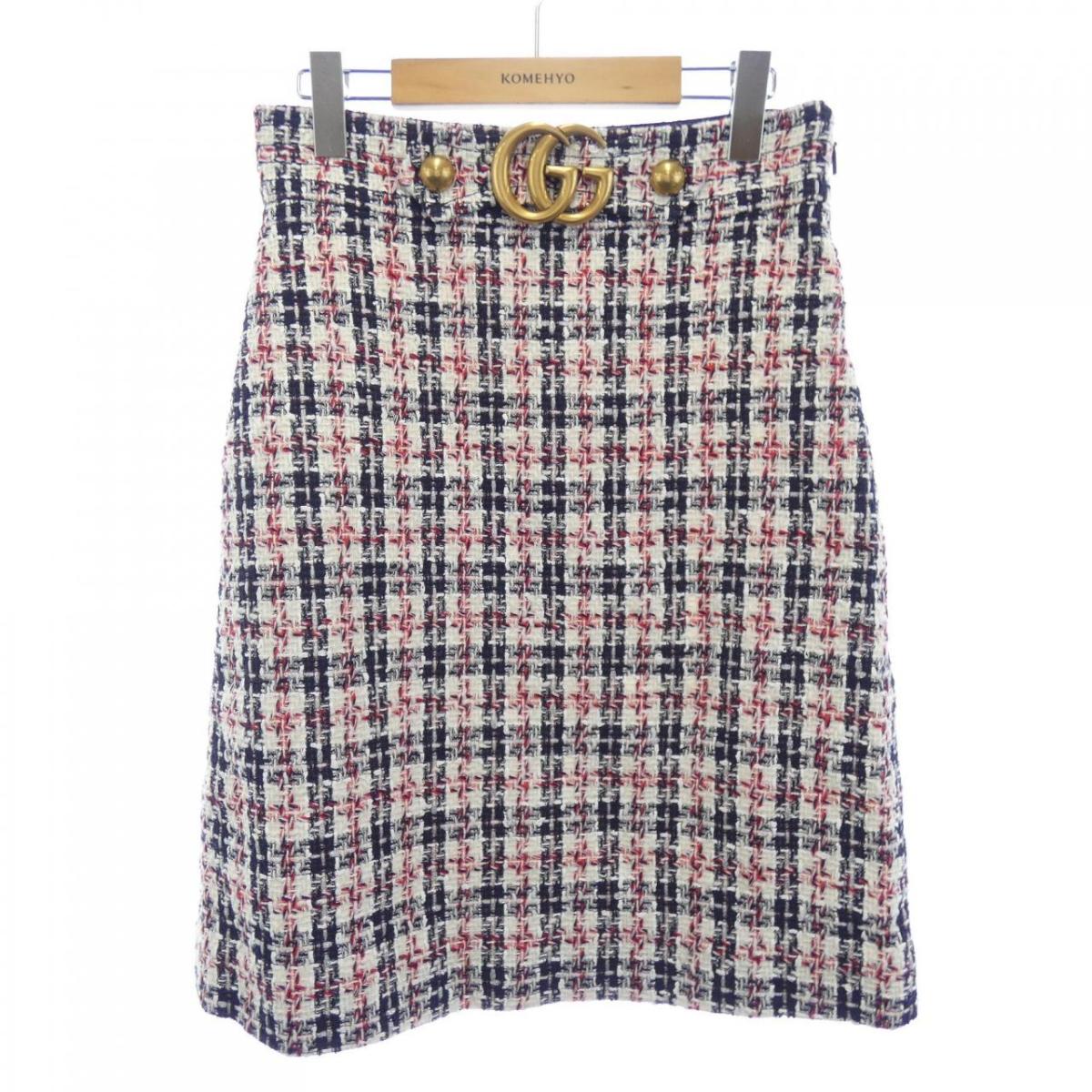 楽天市場】GUCCI グッチ スカート ウール ナイロン ツイード ベージュ