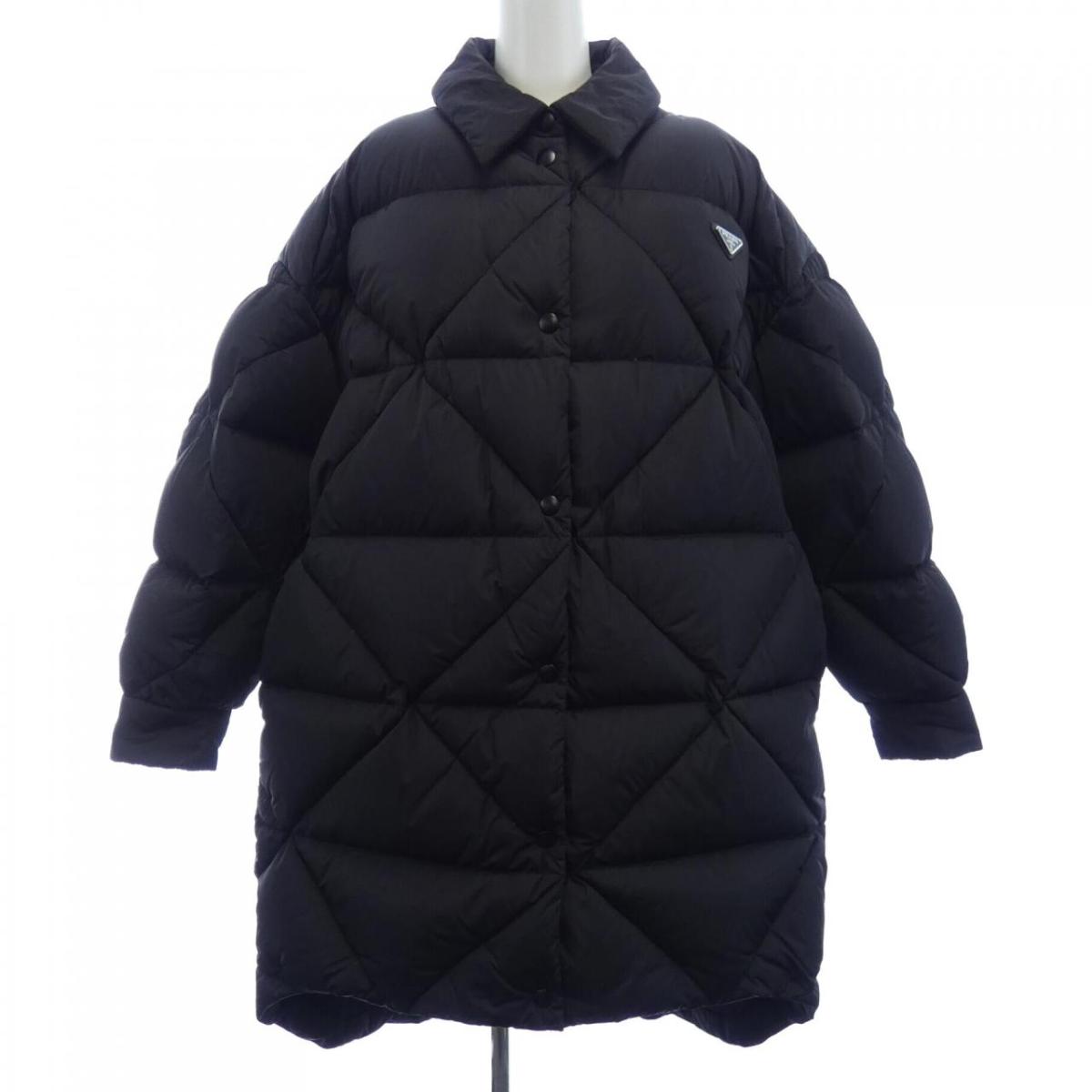50 PRADA プラダ　ダウンコート　ステンカラーコート　黒 楽天市場】プラダ Prada 290364 ベルト付きダウンコート サイズ：42