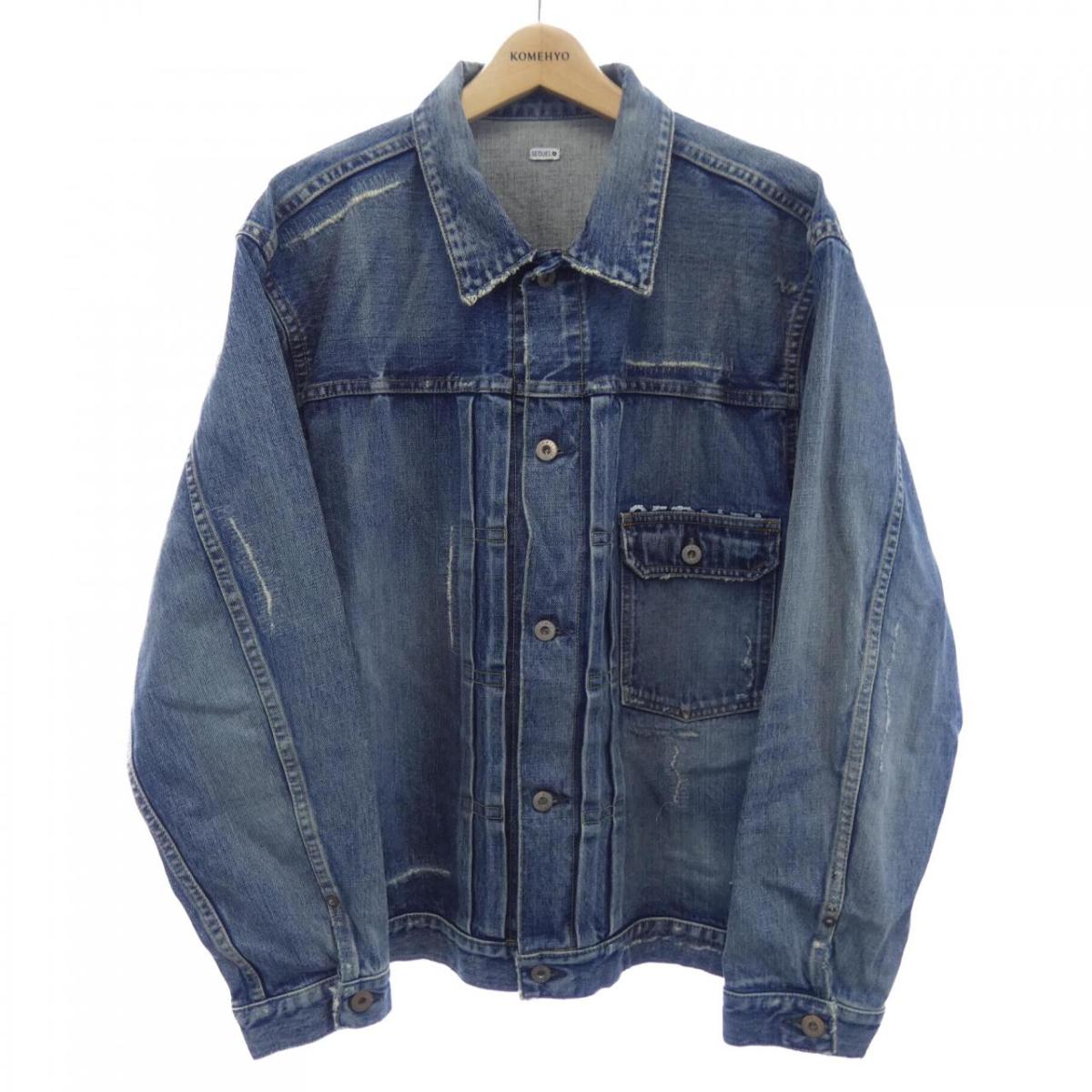 シークエル SEQUEL ロゴプリントダメージ加工デニムジャケット SEQUEL(シークエル) / × FRAGMENT DAMAGE DENIM JACKET | 公式
