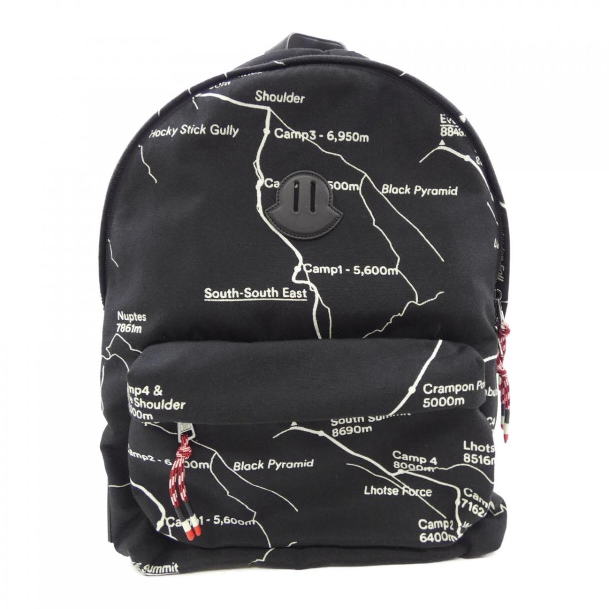 国内正規品 MONCLER リュック GEORGE ZAINO ネイビー モンクレール/リュックサック/GEORGE ZAINO/黒/ナイロン×レザー