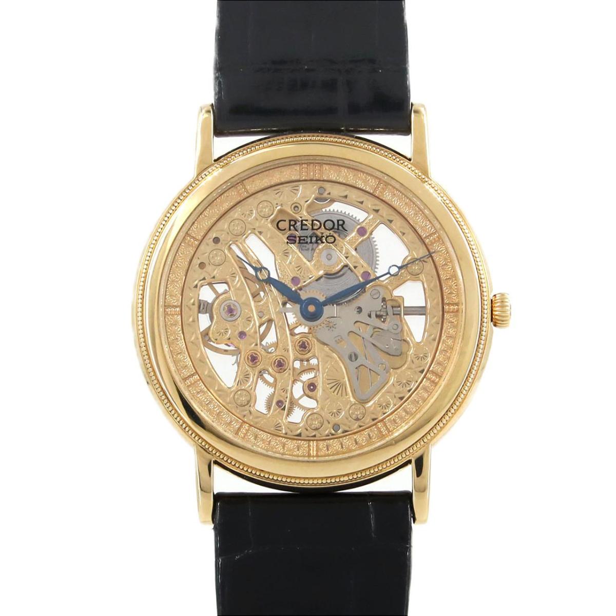 89【美品】 SEIKO 時計　CREDOR メンズ　ブラック　ヴィンテージ Yahoo!オークション -「ビンテージ 時計 セイコー」(クレドール