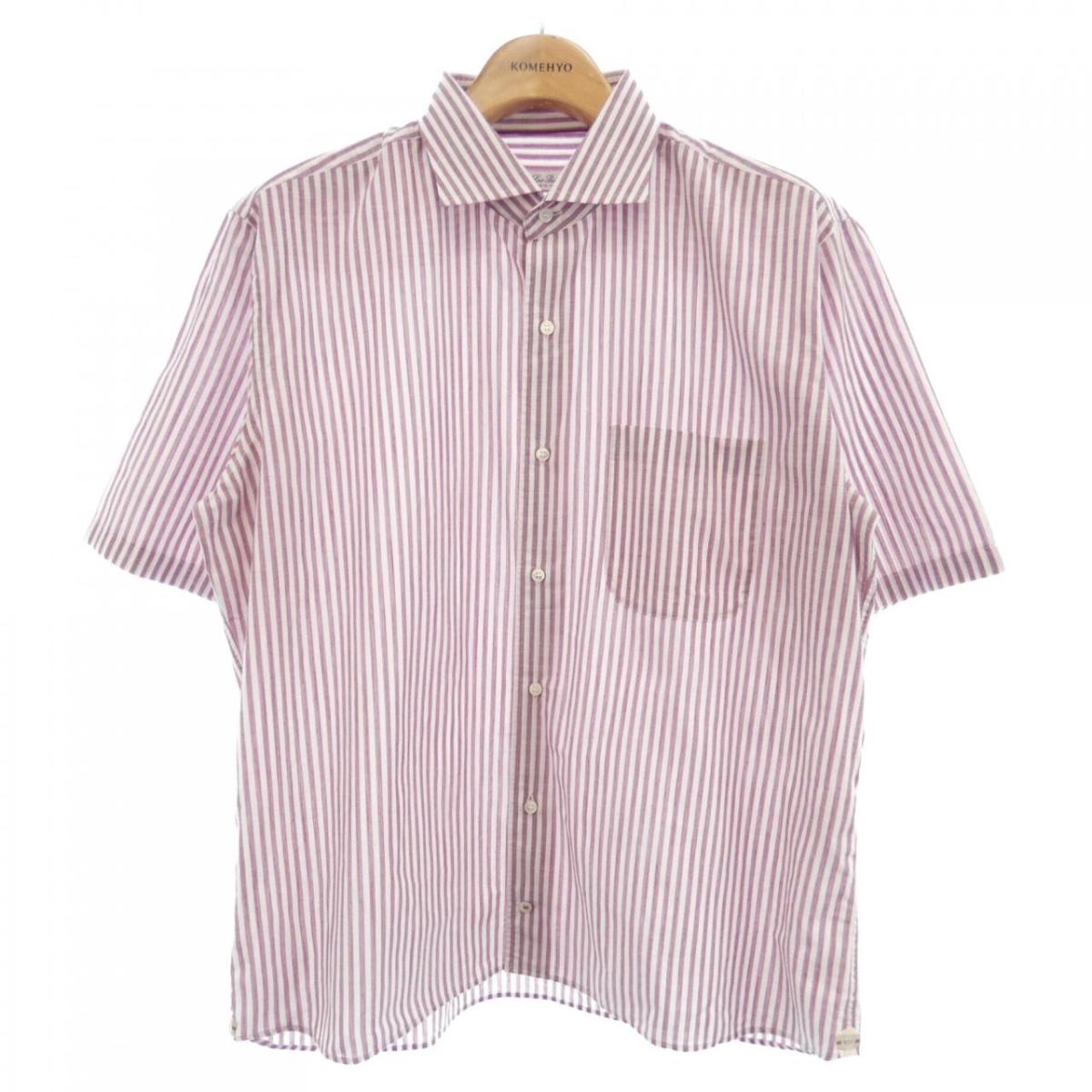 美品 Loro Piana リネン100%長袖スキッパーシャツ ストライプ 40 レディス シャツ＆トップス | Loro Piana