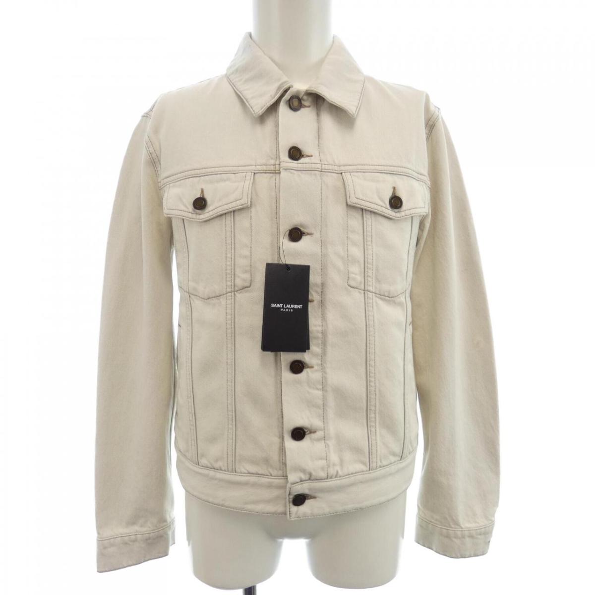 SAINT LAURENT デニムスタイル ボタンジャケット デニムスタイル ボタンジャケット（ブラック／スムースレザー
