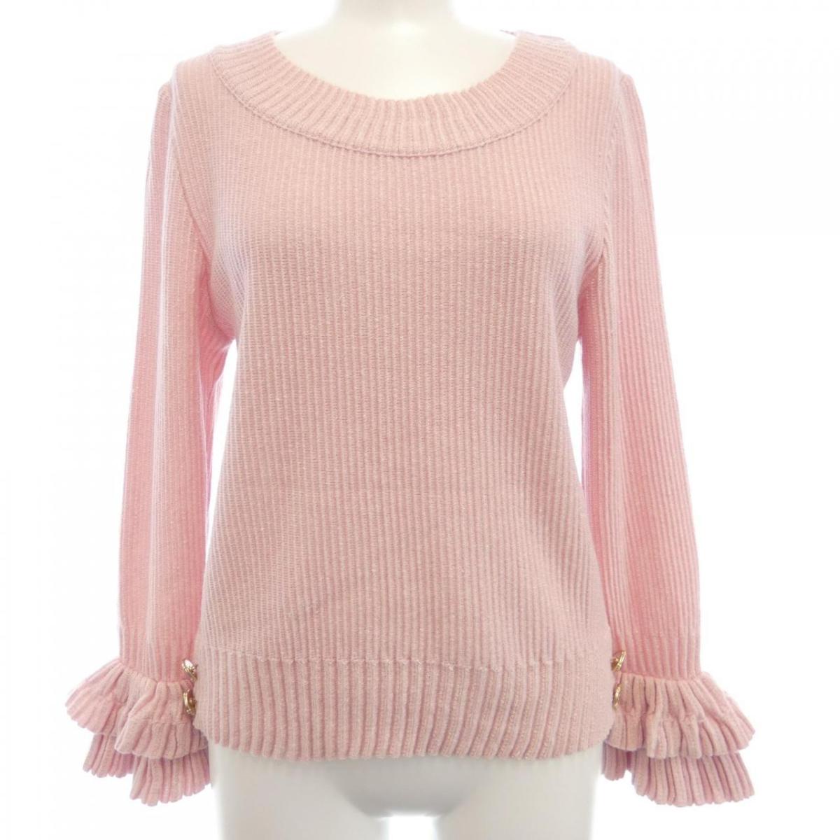 CHANEL シャネル 23AW カメリアボタン カシミア タートルネック ニットセーター P75664 レッド CHANEL - CHANEL シャネル 23AW カメリアボタン カシミア
