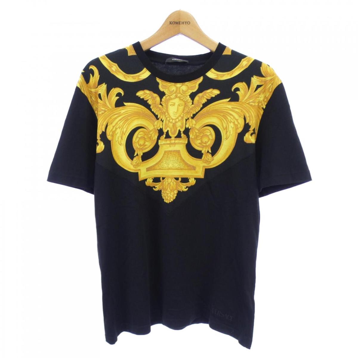 ヴェルサーチェ☆ラインストーンメデューサTシャツ VERSACE ヴェルサーチェ ラインストーンメデューサロゴ Tシャツ