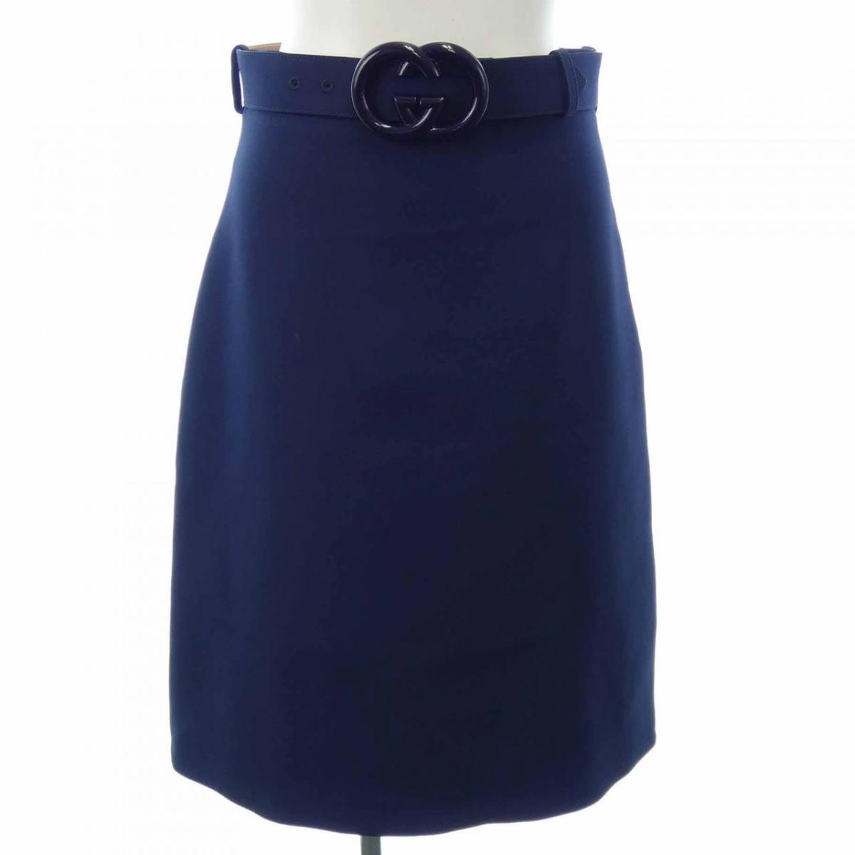 未使用 GUCCI スカート Aライン ダブルGG マーモント ツイード 羊毛L 51120052-4.jpg