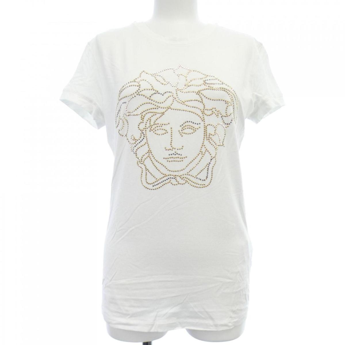 【VERSACE】メデューサ刺繍 コットンTシャツ メドゥーサ刺繍 Tシャツ（Tシャツ/カットソー）｜VERSACE