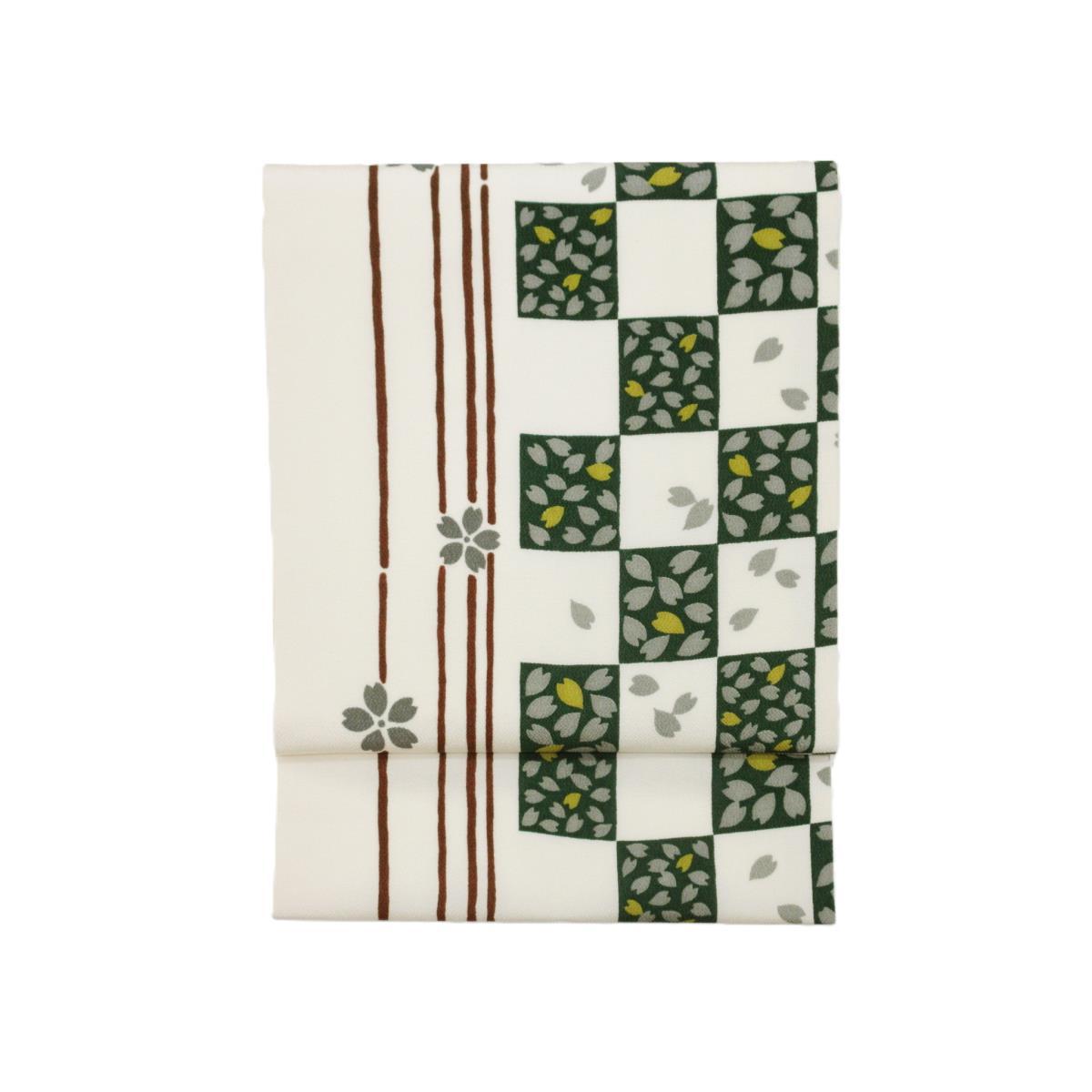 【未使用品】名古屋帯　友禅加工　全通柄【中古】