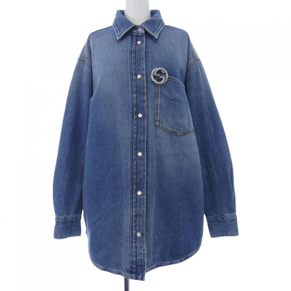 送料込み/匿名配送◎ GUCCI 48サイズ デニムシャツ 楽天市場】【グッチ】Gucci メンズ GGジャガードデニム シャツ