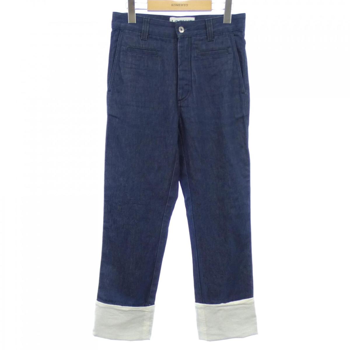 楽天市場】【ロエベ】Loewe レザーパッチ ダブル デニム ワイドパンツ