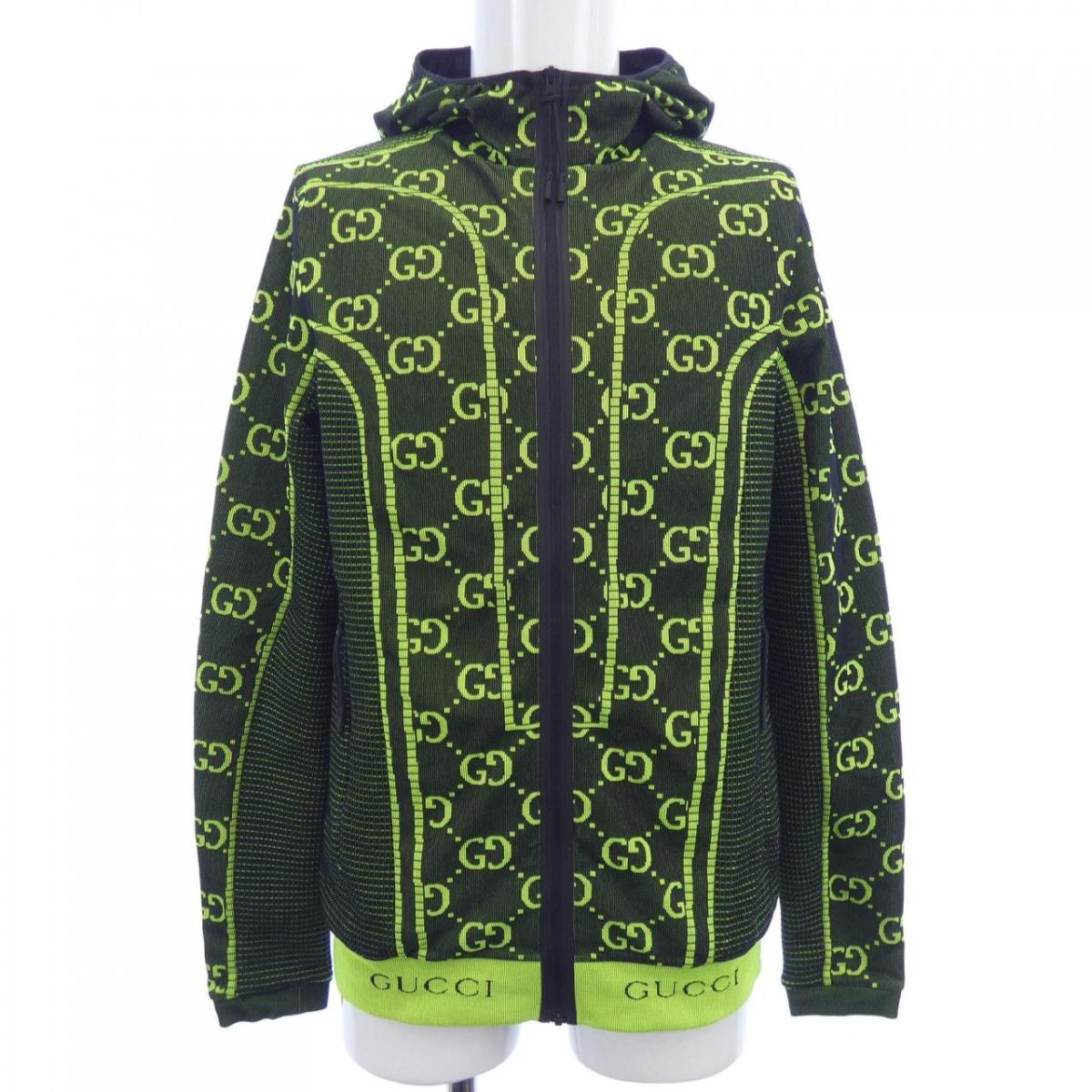 GUCCI グッチ ジップアップナイロンジャケット 46 GUCCI（グッチ） 210109 ブラック シェリーライン ナイロンジップ