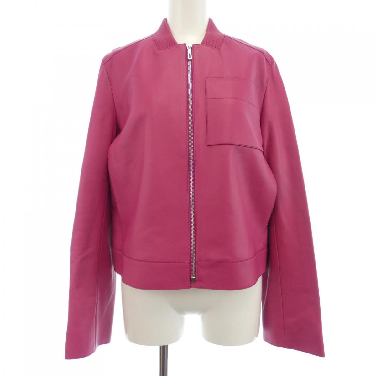 【未使用級】HERMESエルメススエードレザーブルゾン　ネイビー 未使用級】HERMESエルメススエードレザーブルゾンネイビー