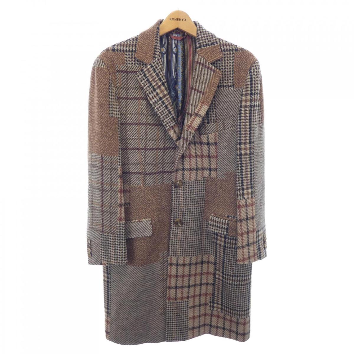 ETRO エトロ ウールチェスターコート チェック柄 サイズ48 楽天市場】エトロ ETRO コート チェスターコート ロングコート