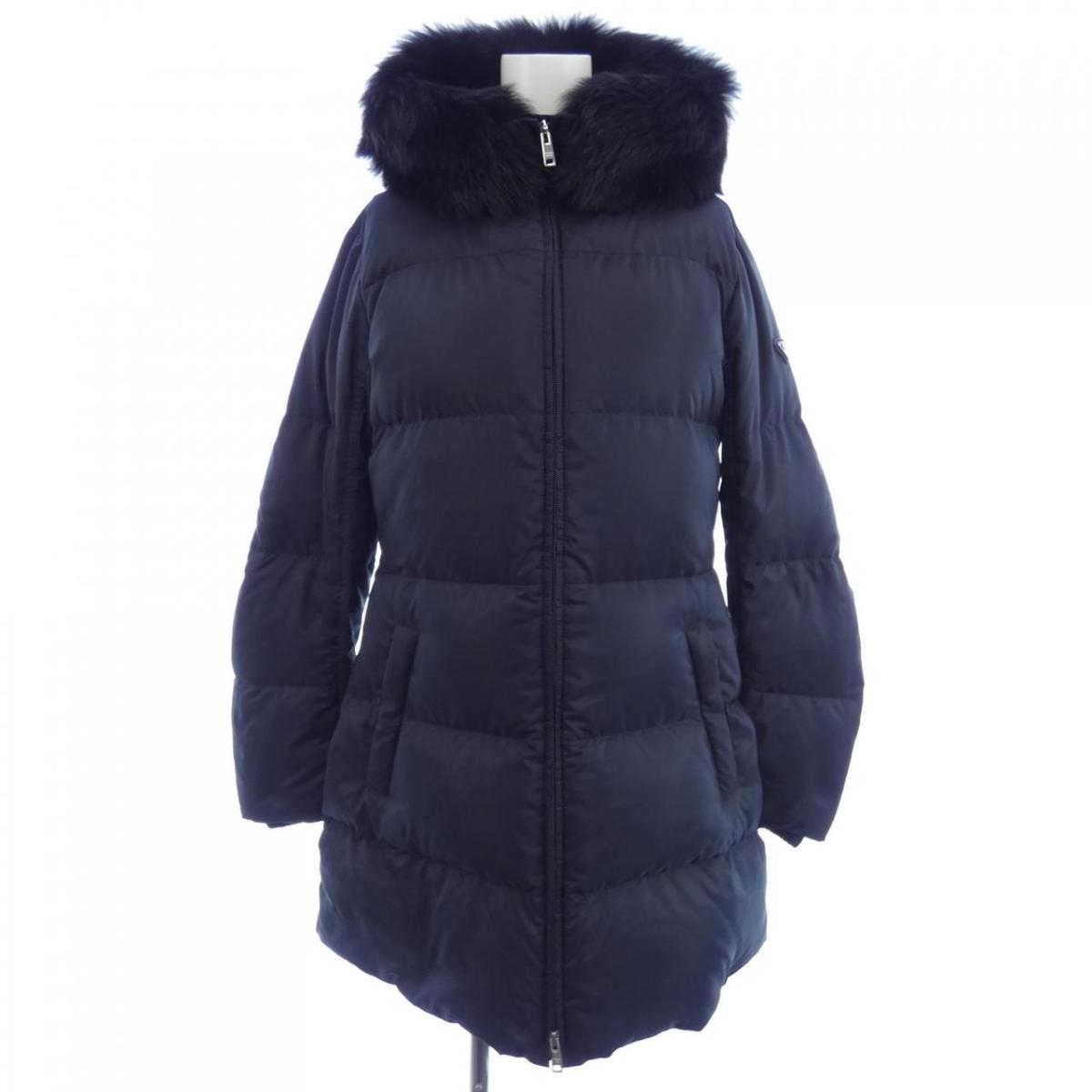 楽天市場】PRADA プラダ ダウン コート ロング ブラック 黒 38(M