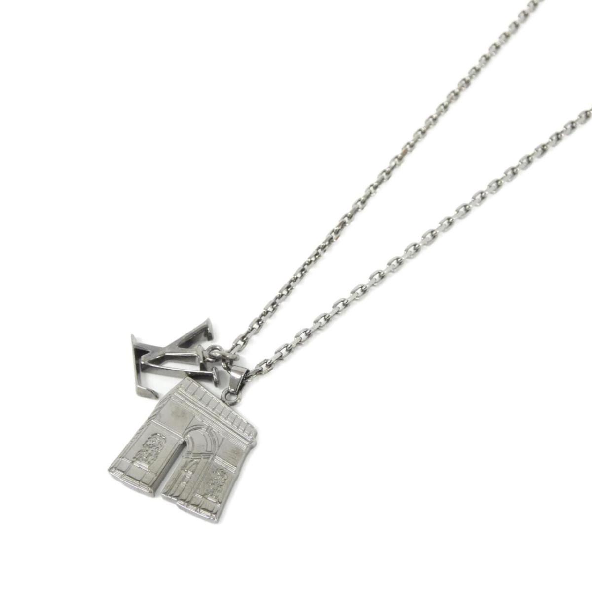 【超美品】ルイヴィトン　メンズ　ペンダント　ネックレス　凱旋門　LV　イニシャル 超美品】ルイヴィトン メンズ ペンダント ネックレス 凱旋門 LV