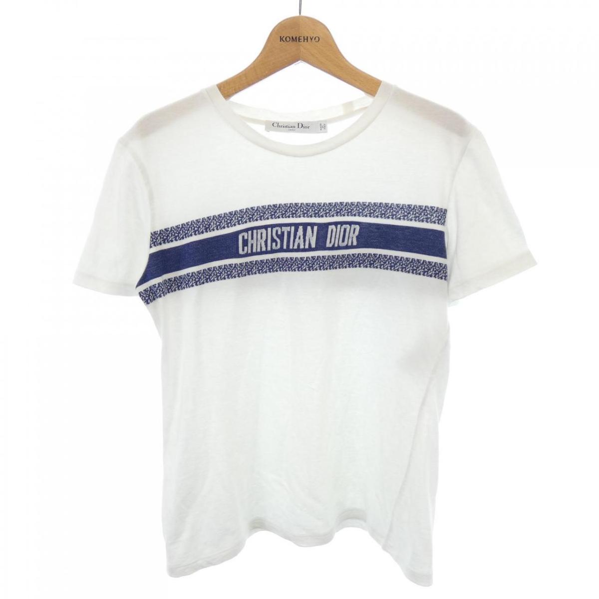 Dior デニム風ロゴ 半袖Tシャツ　ホワイト　ガリアーノ期 Dior デニム風ロゴ 半袖Tシャツ ホワイト ガリアーノ期 - メルカリ