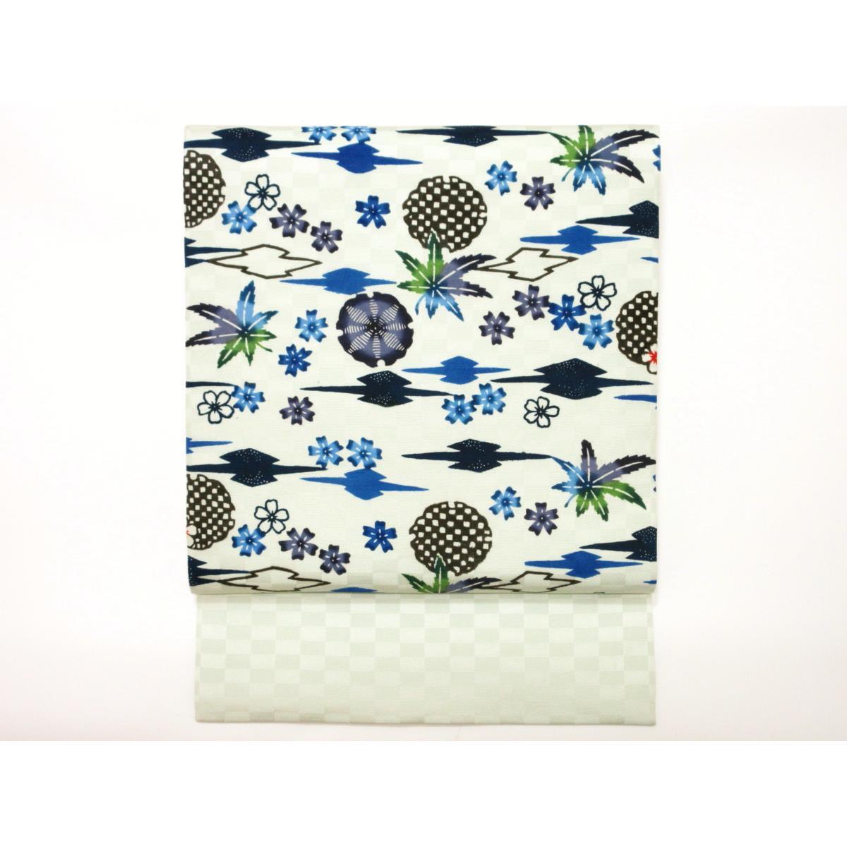 楽天市場】本場琉球紅型鶴亀模様 名古屋帯【中古】 : 銀座かわの屋