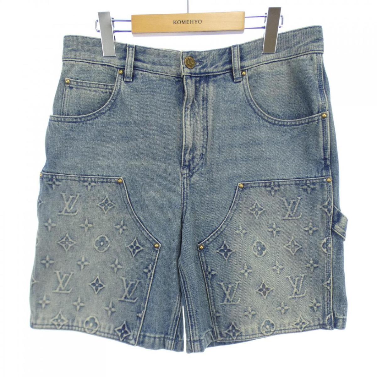 LOUIS VUITTON ルイヴィトン デニム ショートパンツ ピンク ロゴ