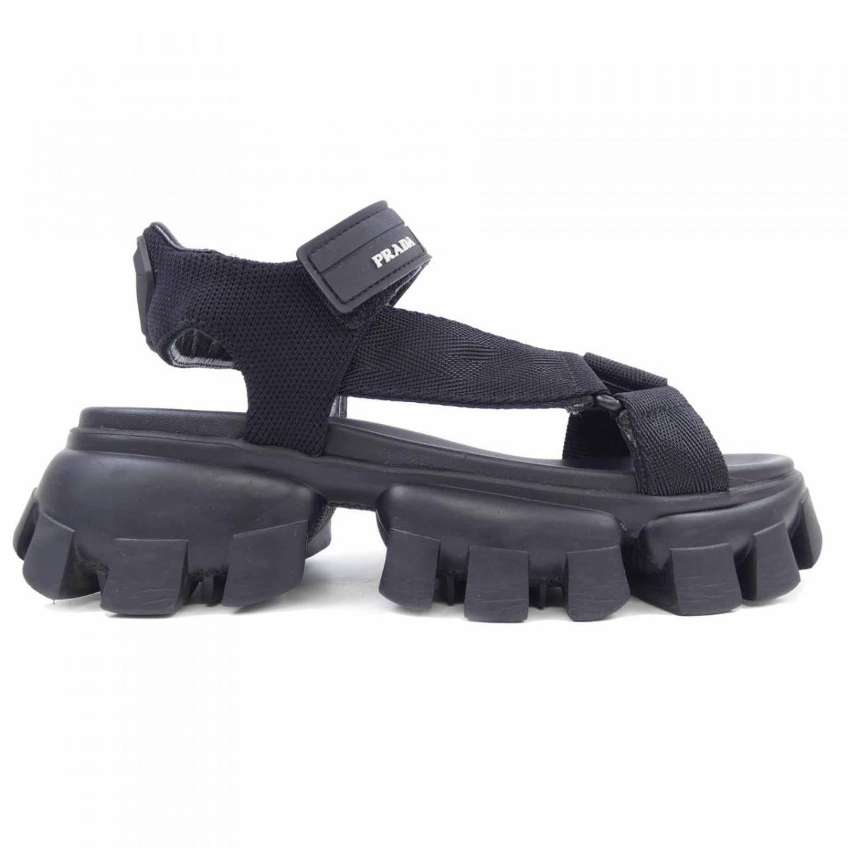 プラダ PRADA WOVEN NYLON TAPE 1X037M サンダル【中古】