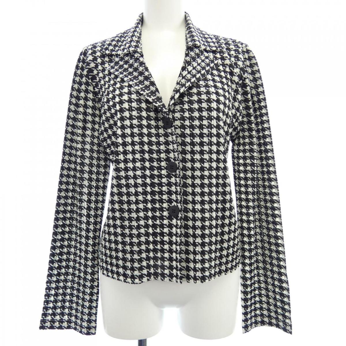 プリーツプリーズ PLEATS PLEASE 2010 千鳥格子 PP01-JD851 7565022 ジャケット【中古】｜KOMEHYO ONLINESTORE 店
