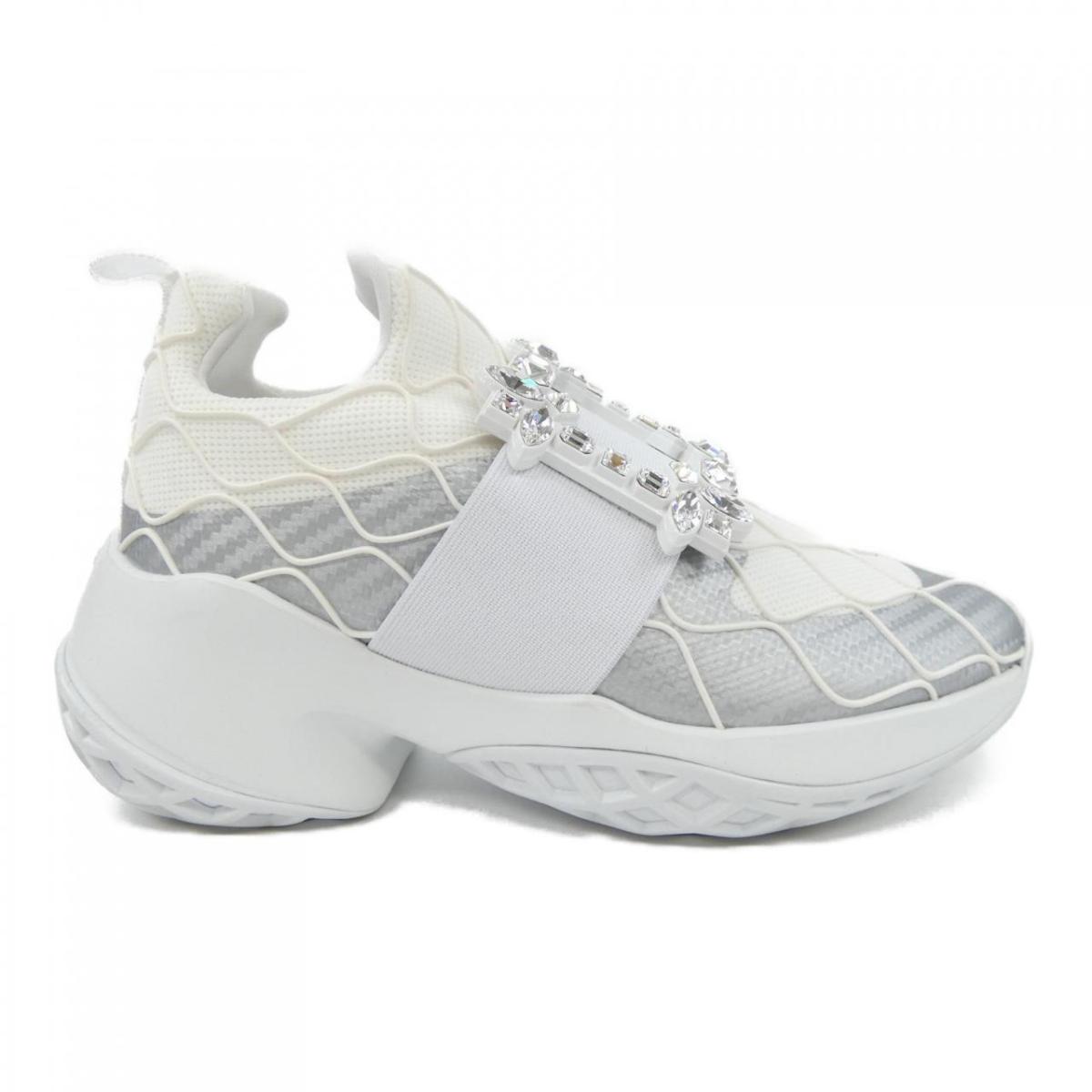 ロジェヴィヴィエ ROGER VIVIER エラスティックサドルストラップ ヴィヴラン ファブリック スニーカー【中古】
