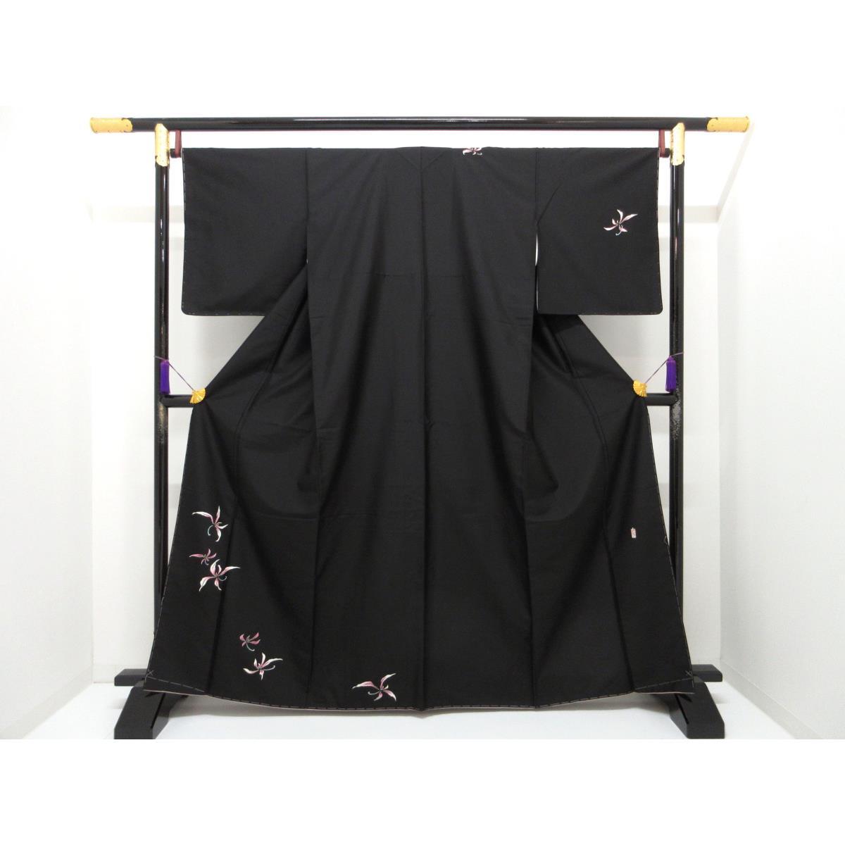 【未当て嵌める品】短い訪問着 鬼島武司 紬織 身幅２Ｌ寸【中古】