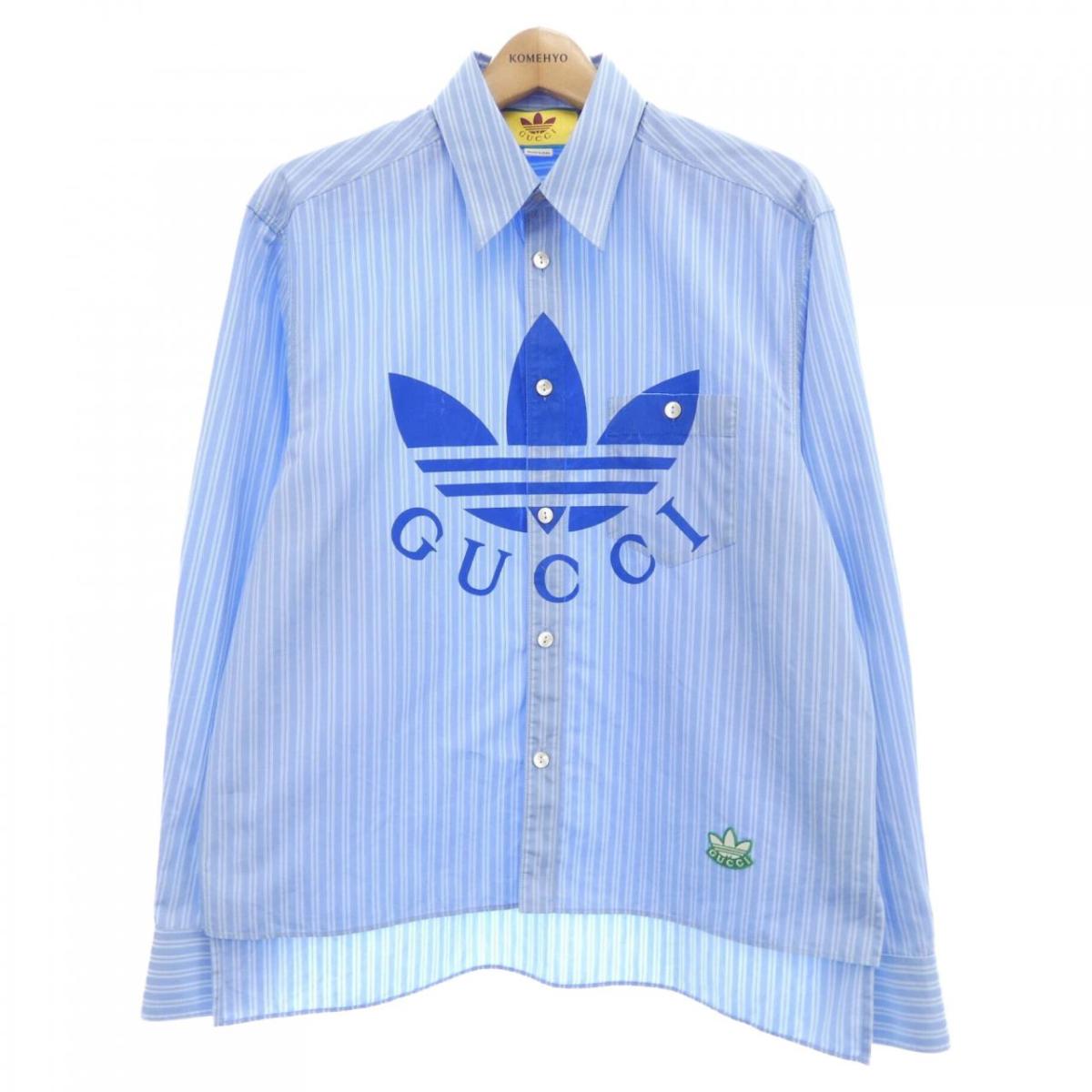 GUCCI×adidas グッチ×アディダス ストライプシャツ 楽天市場】GUCCI x adidas OXFORD COTTON S/S SHIRT 701360