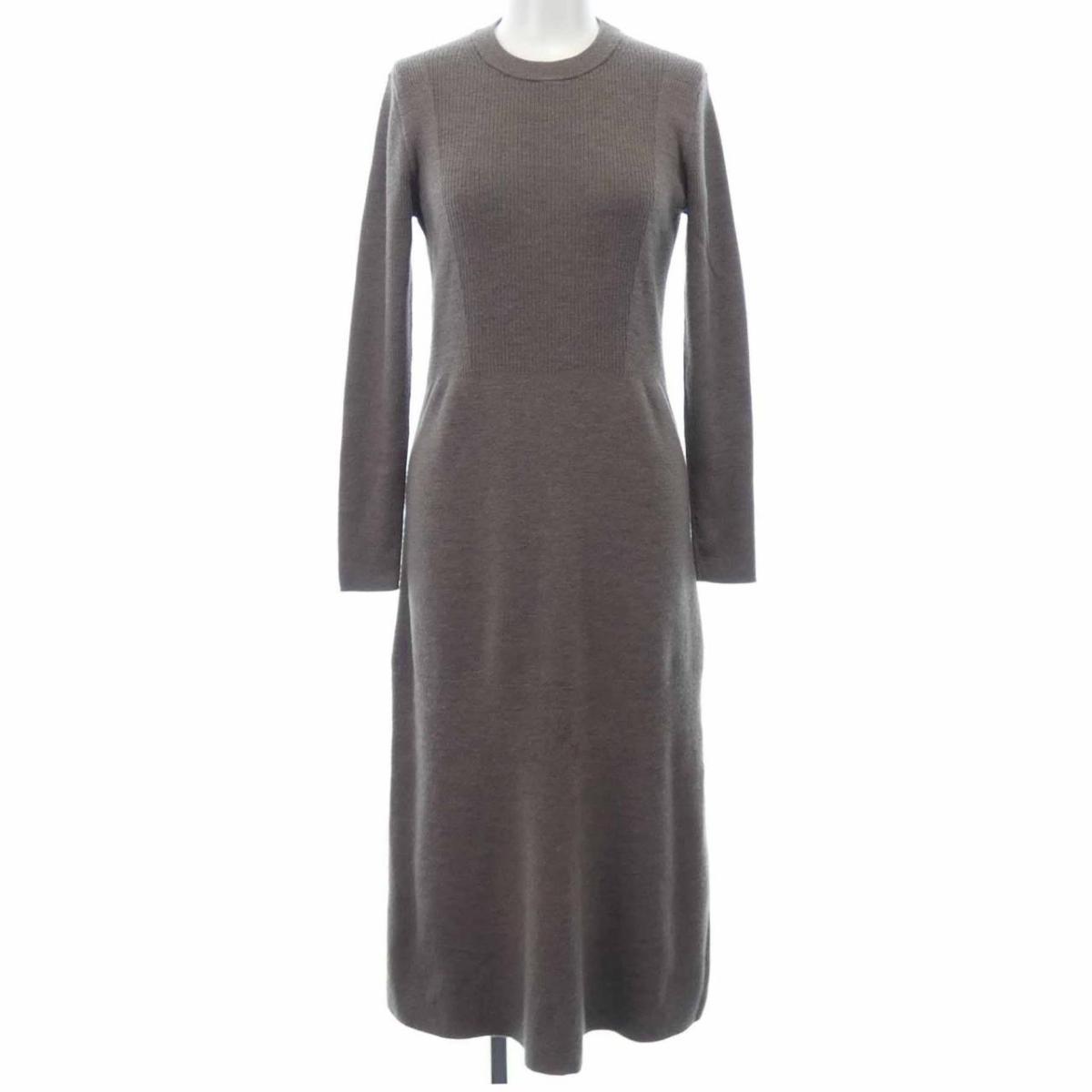 ◇ Theory luxe セオリーリュクス 半袖 膝下丈 ワンピース 36 ネイビー * ◆ 1000025682112 セオリーリュクス 半袖 ニット 膝丈ワンピース 38 ネイビー