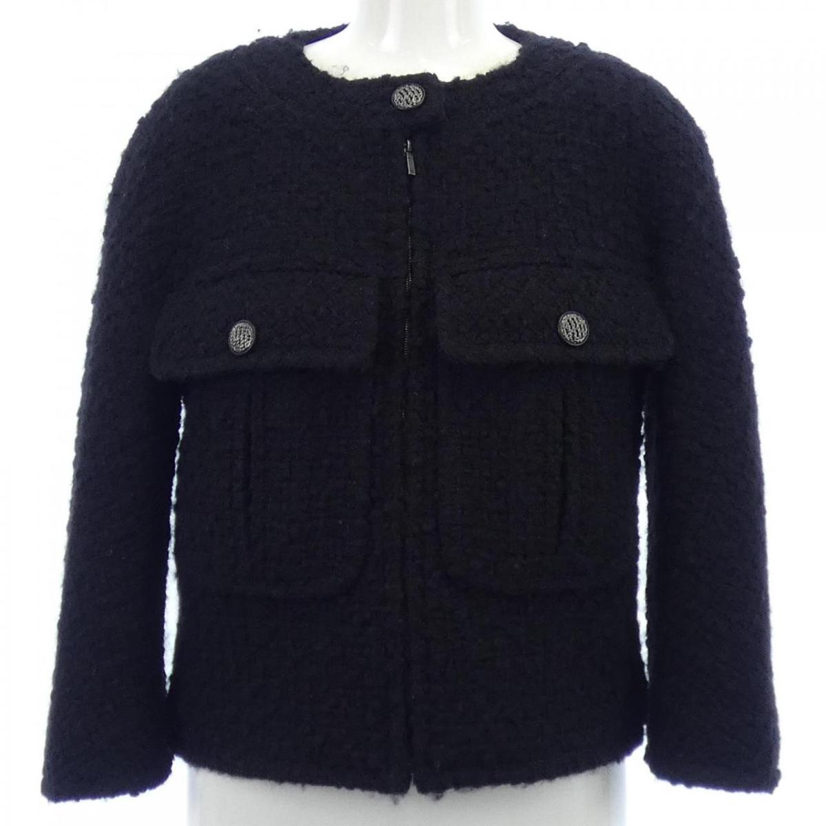 楽天市場】シャネル ジャケット リトルブラック ノーカラー コットン