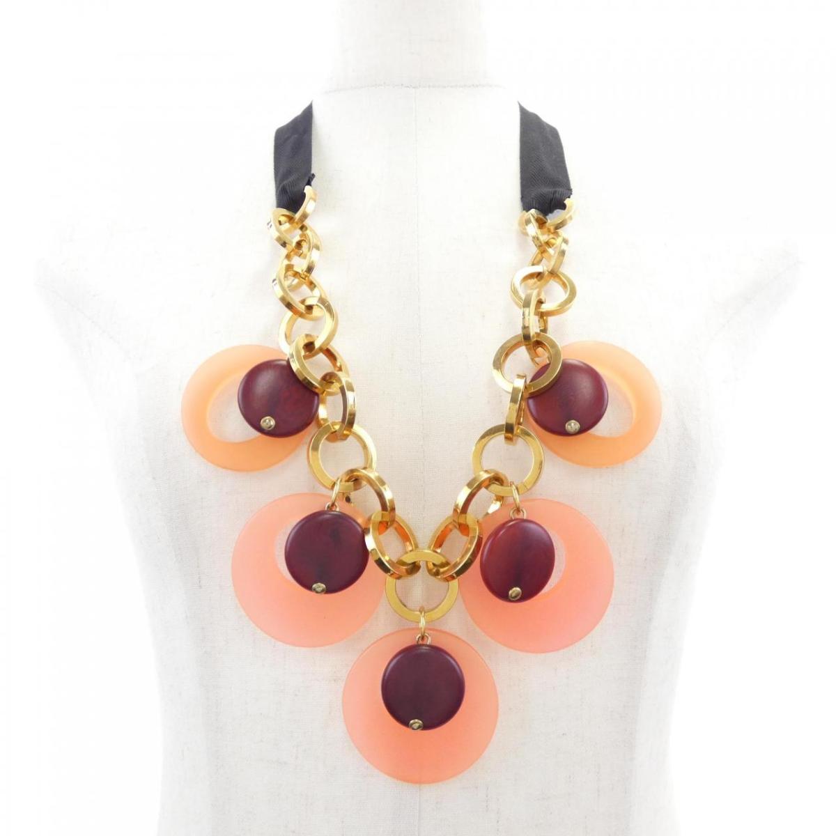 楽天市場】マルニ MARNI ネックレス アイボリーxゴールドxブラック