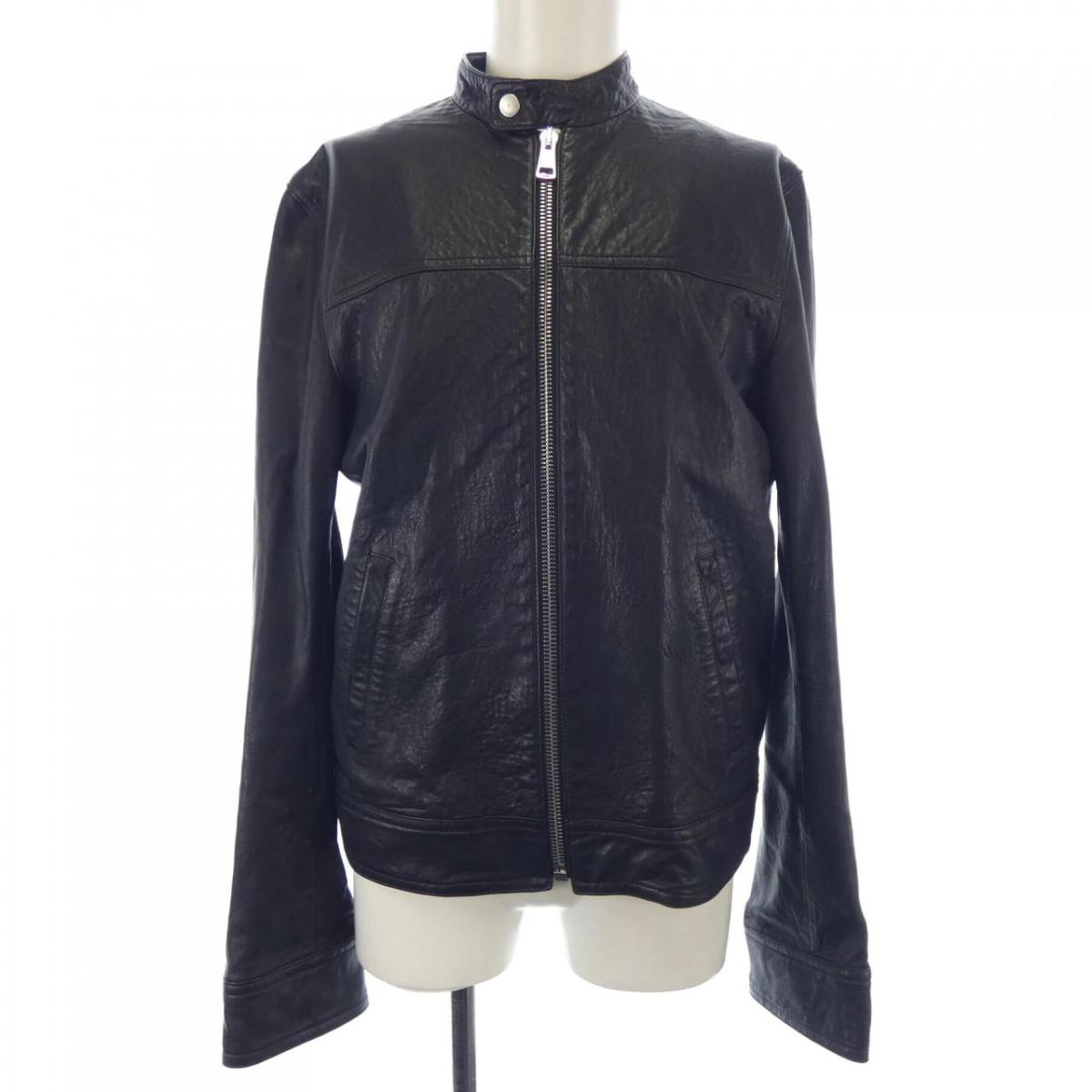 【美品】グッチ　レザーボンバージャケット　黒　フローラ　裏地花柄　GGファスナー 美品】グッチレザーボンバージャケット黒フローラ裏地花柄GG