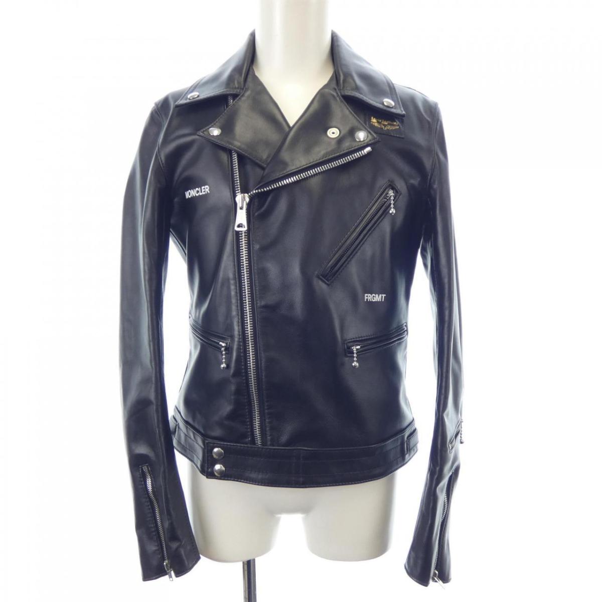 モンクレール ジーニアス MONCLER GENIUS FRAGMENT DWAYNE CYCLONE レザーライダースジャケット【中古】
