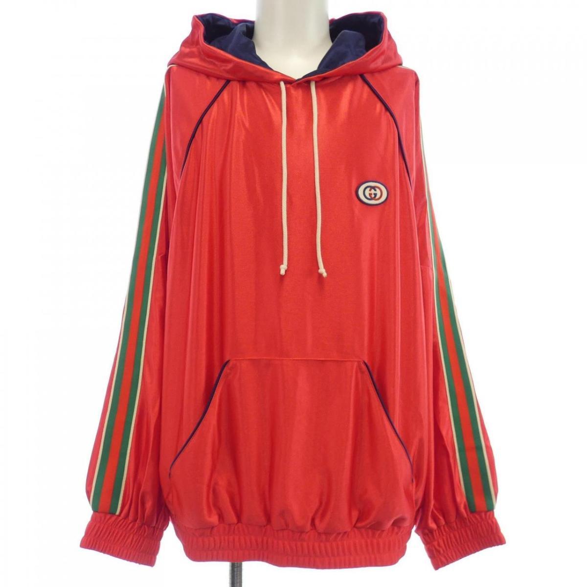 グッチ GUCCI ロゴパッチシャイニージャージーフーディ 653373 XJDI9 パーカー【中古】
