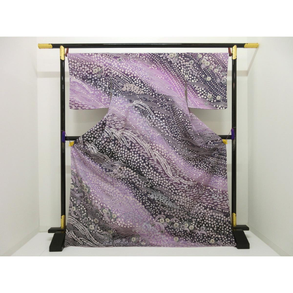 【未当て嵌める品】短い訪問着 友禅製作ボカシ染【中古】