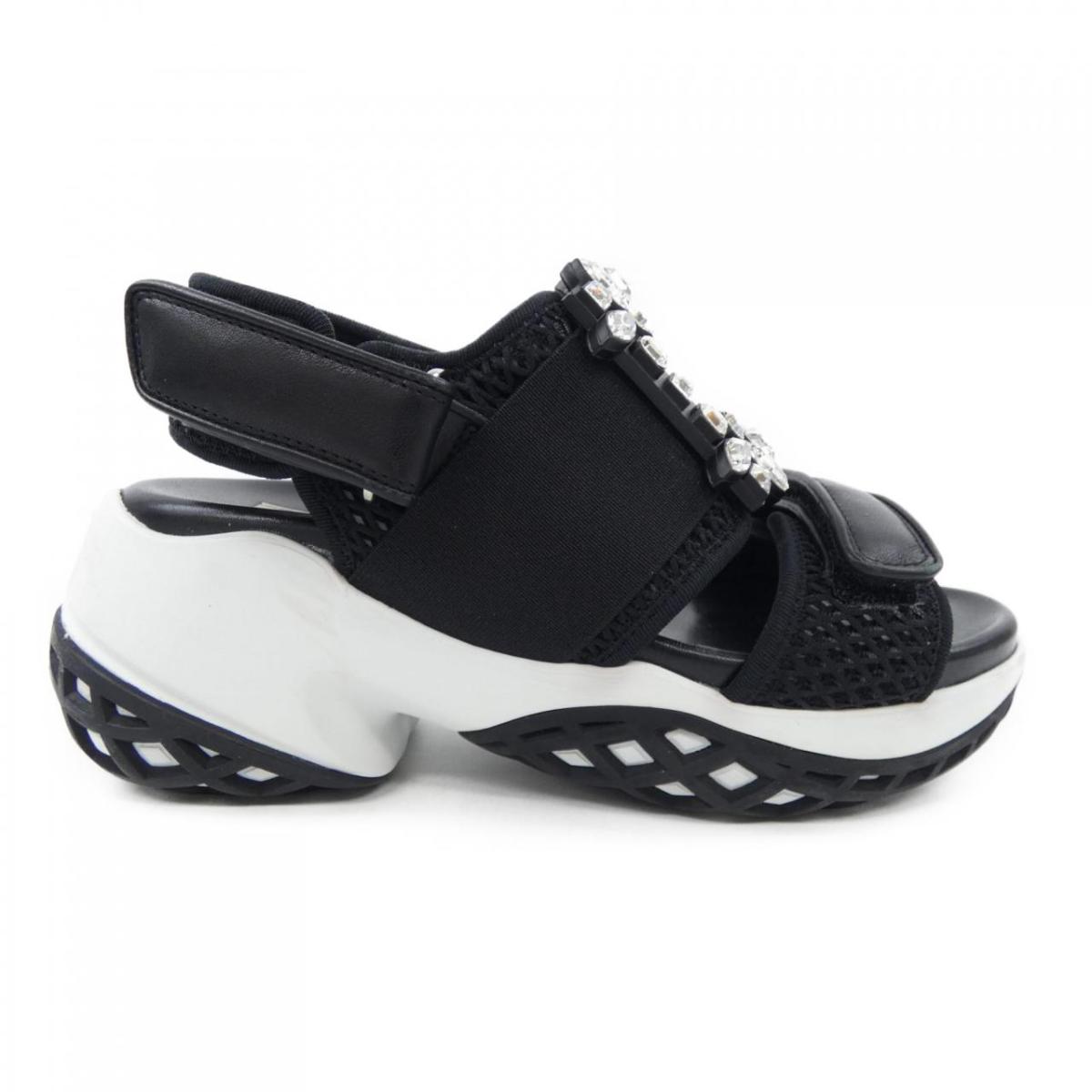 ロジェヴィヴィエ ROGER VIVIER ヴィヴ 幽客 同盟罷工ラス バックル サンダル【中古】