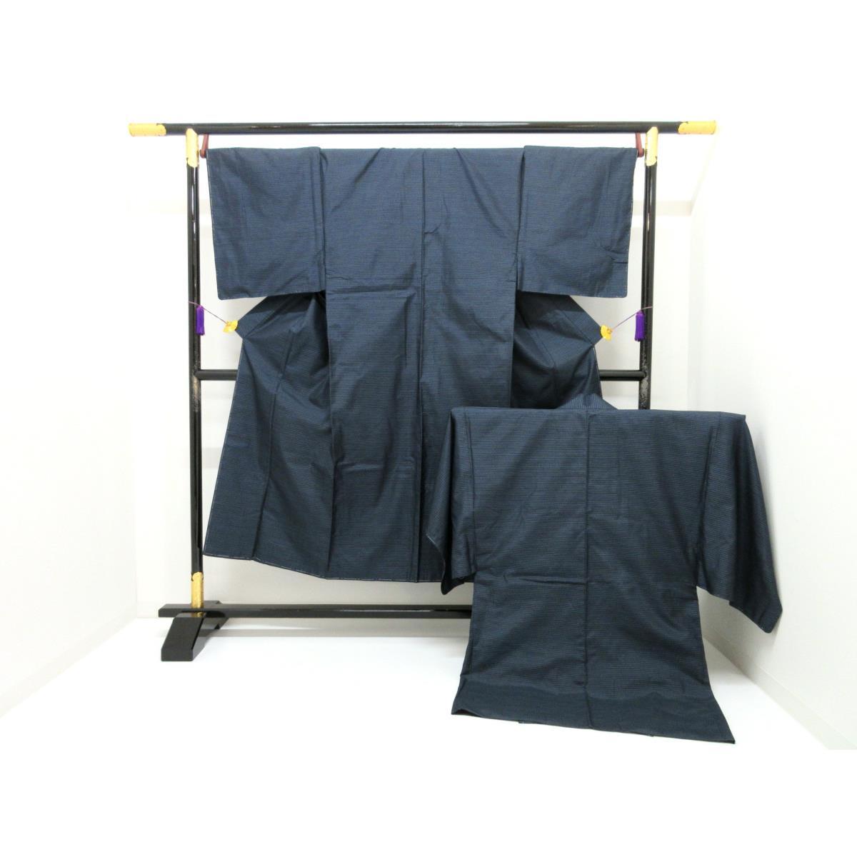 【未使用品】男物　きもの・羽織　２点セット【横双大島紬】【中古】
