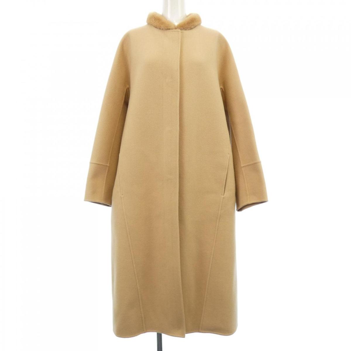 【新品・未使用】drawer 　店舗限定　コート 楽天市場】【ドゥロワー】DRAWER ウール ノーカラー ベルト コート