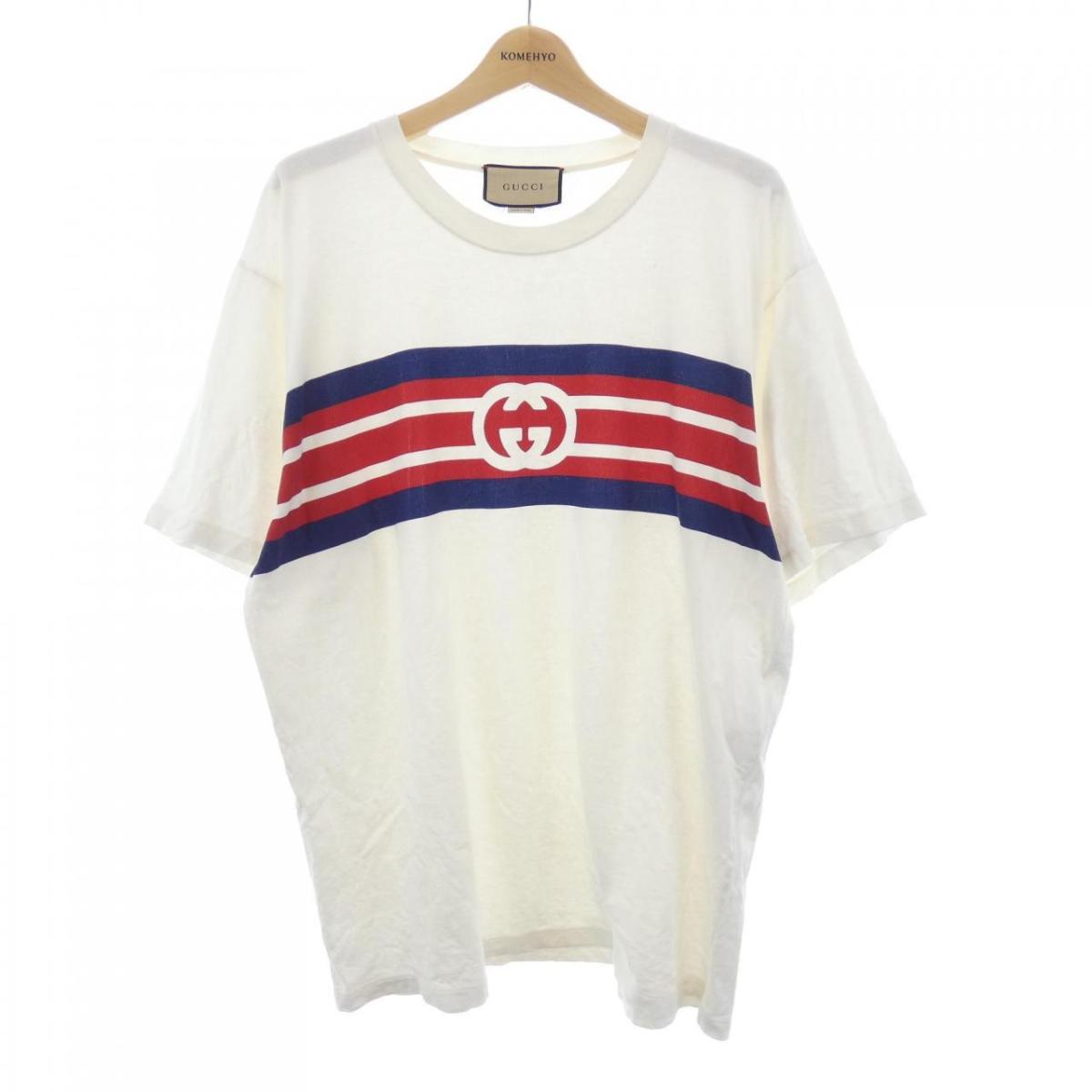 グッチ GUCCI インターロッキングGストライプ プリント 616036 XJDAG Tシャツ【中古】｜KOMEHYO ONLINESTORE 店