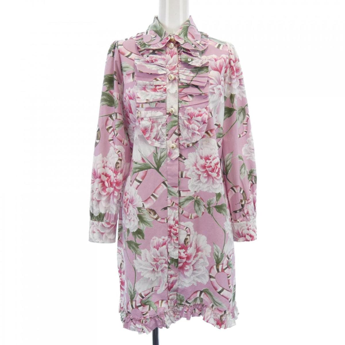 楽天市場】【グッチ】Gucci 総柄 ピクセルブーケ シルク ドレス